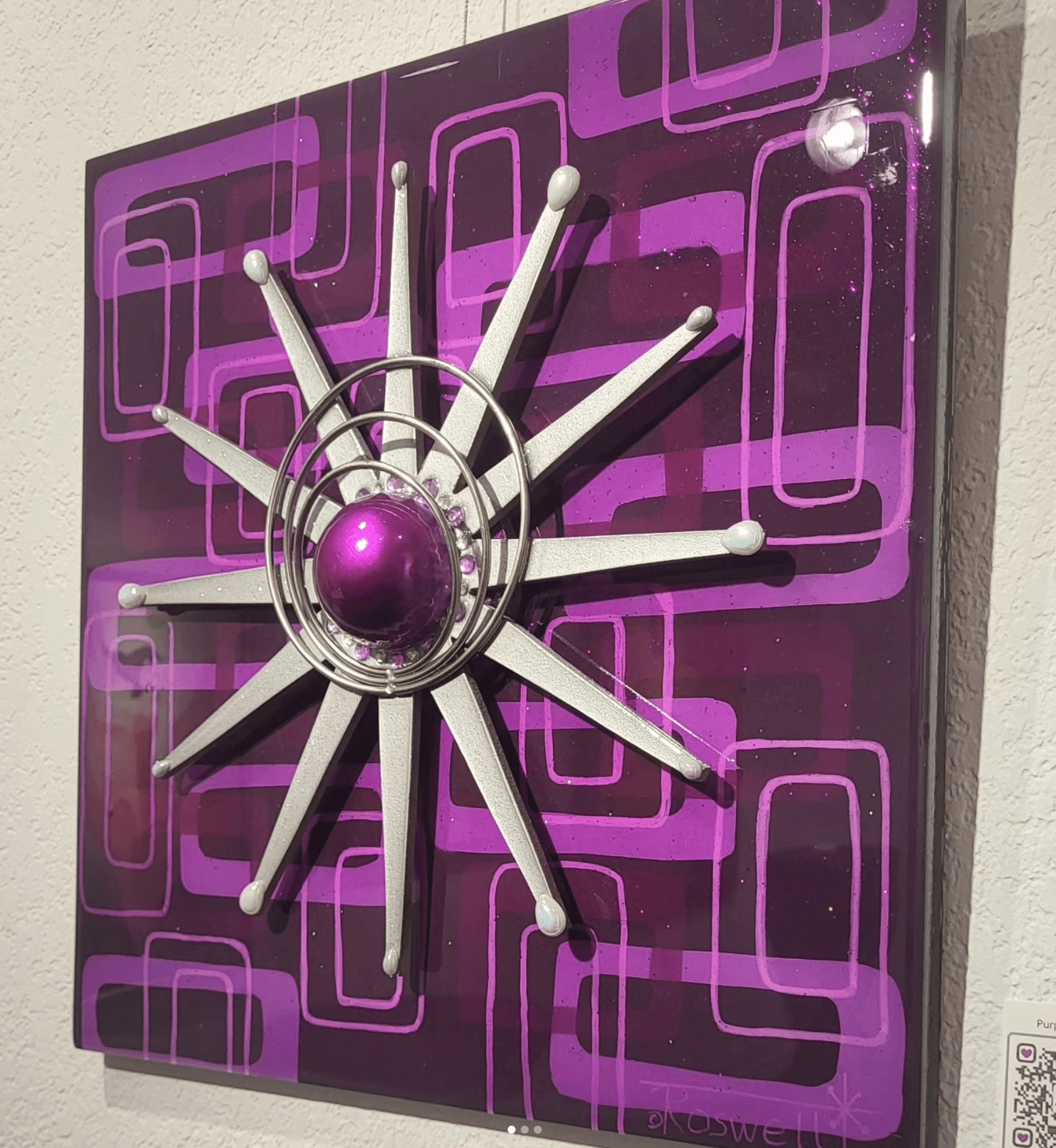 Purple Splash Atomic Starburst on Panel